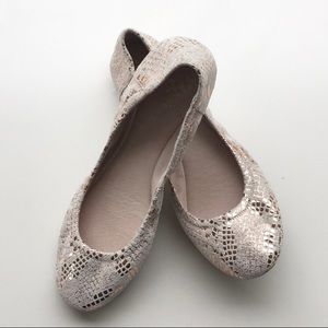 Vince Camuto Gold Snakeskin Ballet Flat